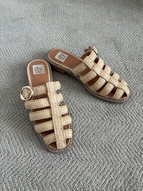 DV Fyona Raffia Buckle Mules 8